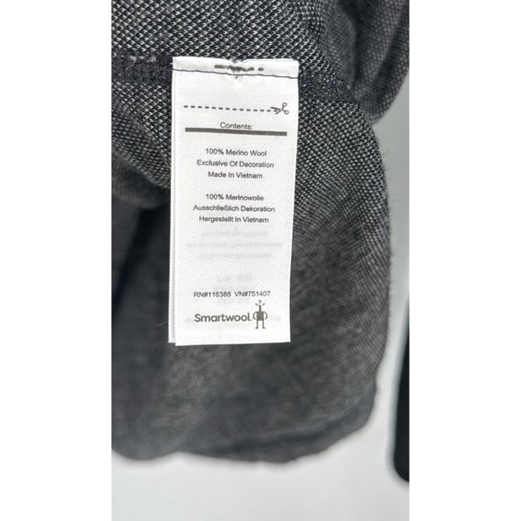 Smartwool Shirt Mens XL Merino Wool Base Layer Sport Long Sleeve Black Gray - Picture 3 of 5
